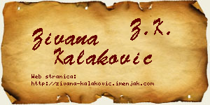 Živana Kalaković vizit kartica